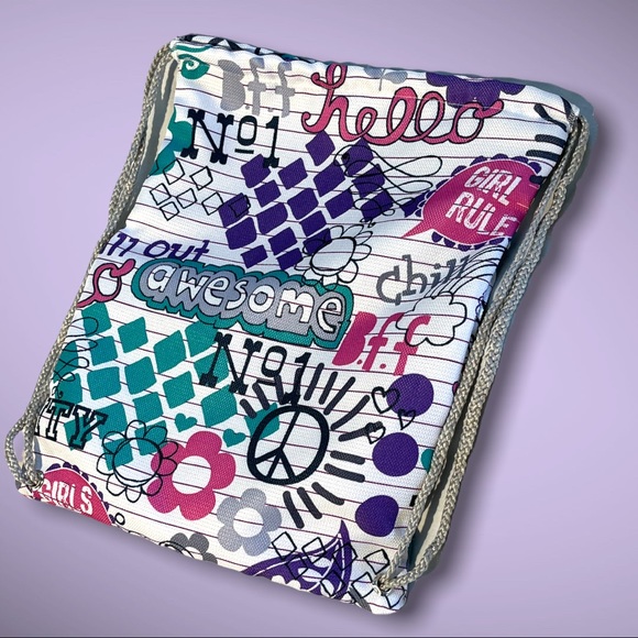 Handmade String Bag Durable! Zipper Pocket Tote Backpack - Picture 4 of 10